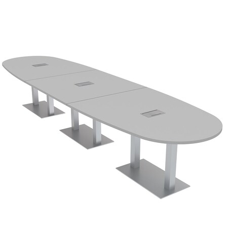 Skutchi Designs 45 in W, 165.75 in L, 29 in H, Engineered Wood Top, Grey HAR-BOVL-46X168-DOU-ELEC-XD01